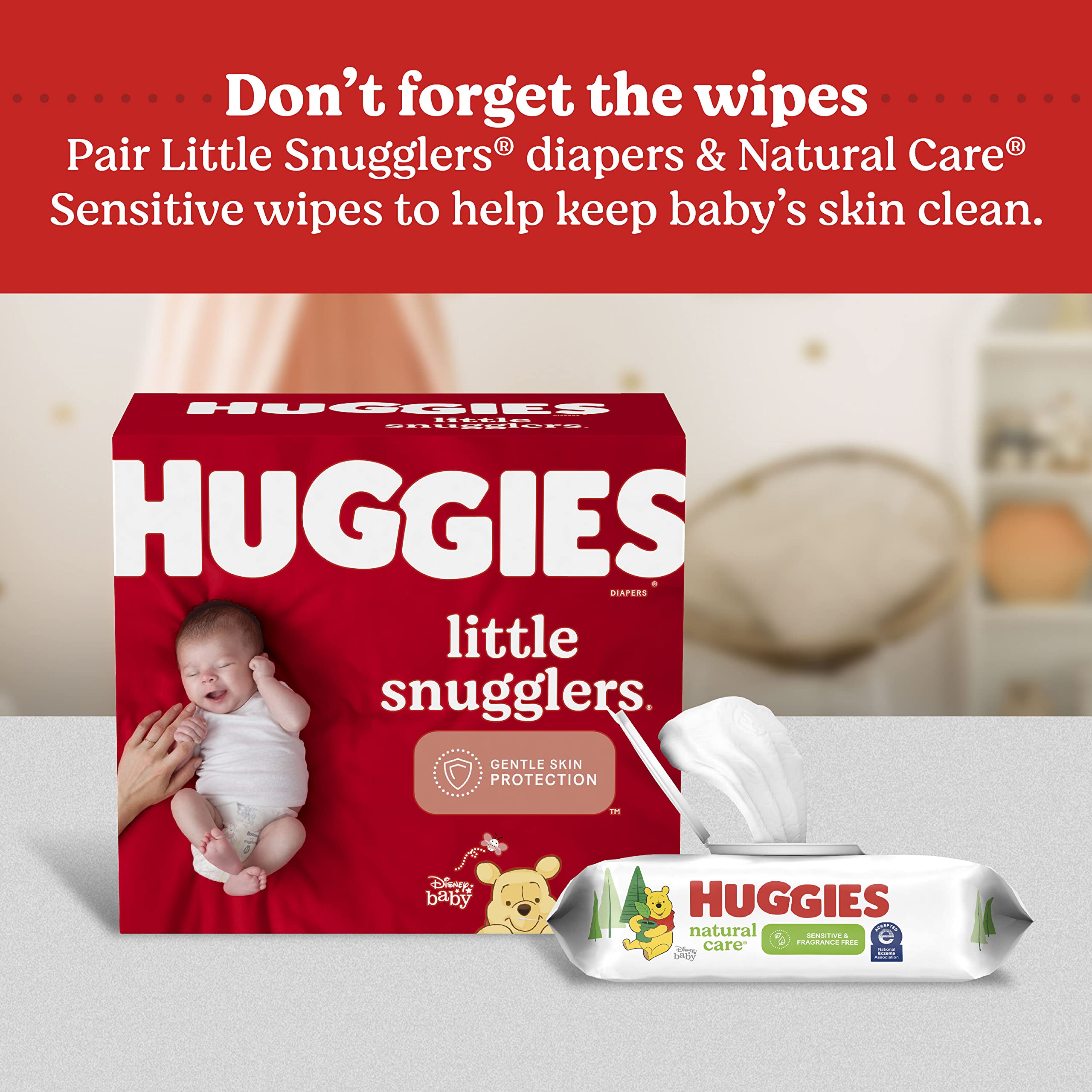  Huggies Little Snugglers Baby Diapers, Size 2, 180 Ct & Size 3,  156 Ct, One Month Supply with Gift Card : Baby